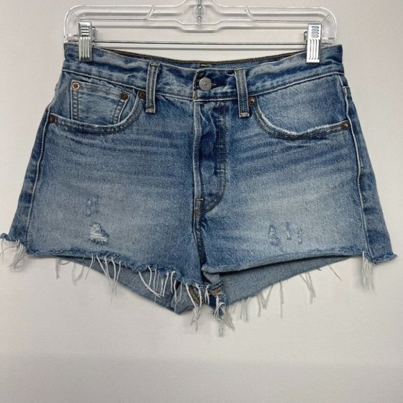Levi's Pants - Levi's White Cone Oak Denim Cutoff Shorts Distressed Women's 27 High Rise